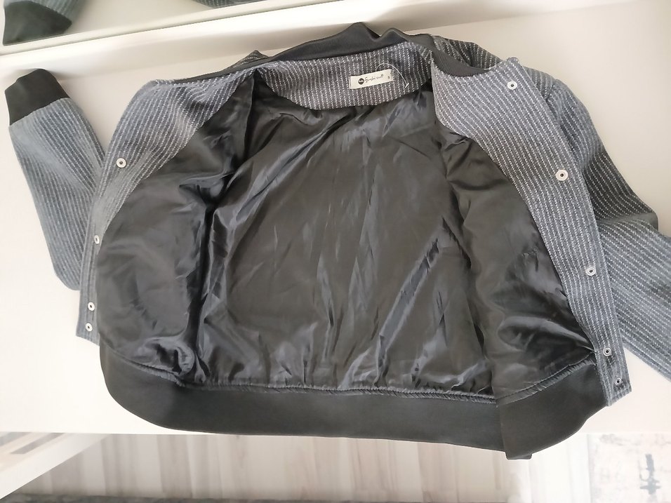 Düğmeli Gri Midi Kadın Ceket - Görsel 5