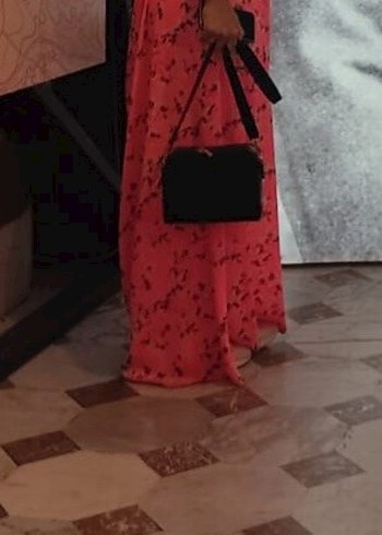 Pembe Çiçekli Uzun Bohem Elbise - Görsel 2