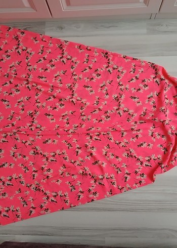 Pembe Çiçekli Uzun Bohem Elbise - Görsel 4