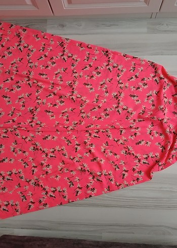 Pembe Çiçekli Uzun Bohem Elbise - Görsel 5