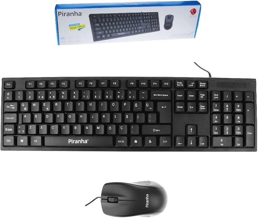 Piranha Siyah Klavye ve Mouse Seti - Görsel 2