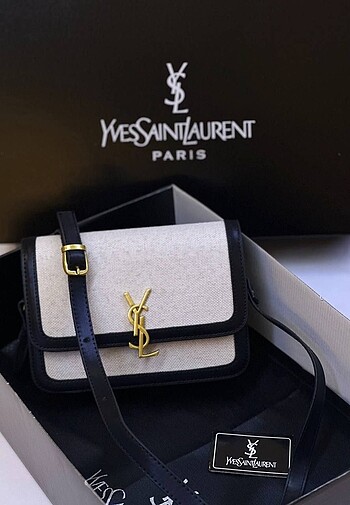 YSL Siyah Krem Çanta
