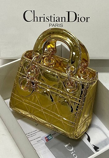 Dior Gold Mini Lady Çanta