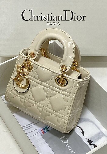 Dior Krem Mini Lady Çanta