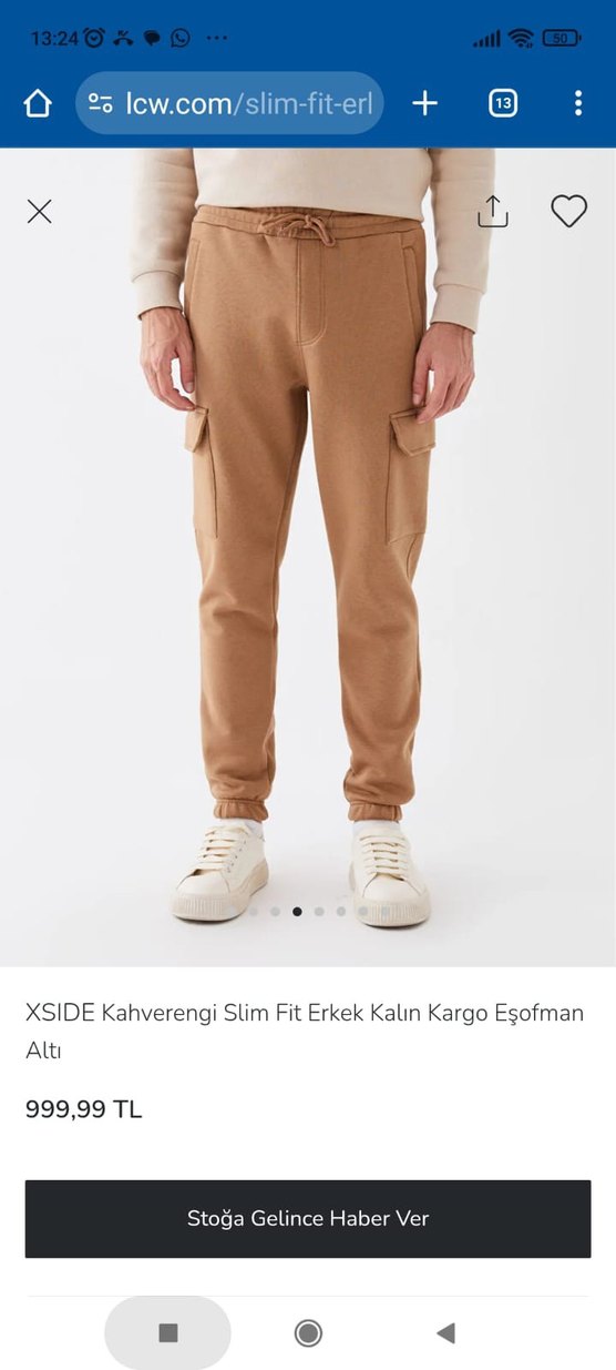 Erkek Süet Rahat Kesim Kemerli Outdoor Eşofman alti - Görsel 5