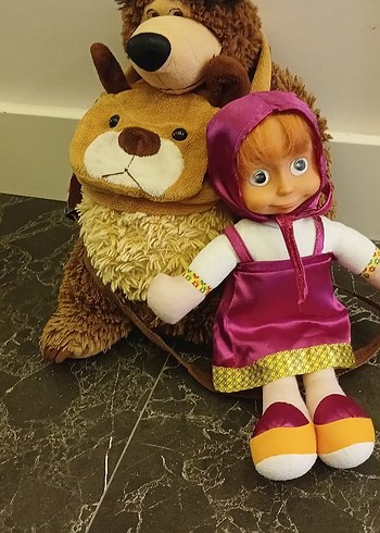 koca ayi ve masa enkli Kahverengi Peluş Ayı ve Bebek Oyuncak
