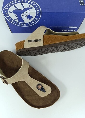 Birkenstock BİRKENSTOCK GIZEH BEJ SÜET TERLİK