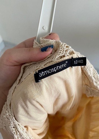 Atmosphere Dantel Detaylı Bej Bohem Midi Elbise