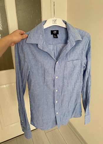 H&M Acik Mavi Slim Fit Gomlek