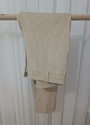 LC Waikiki Çizgili kumaş pantolon esnek