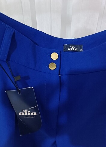 Zara Saks mavisi kumaş pantolon büyük beden