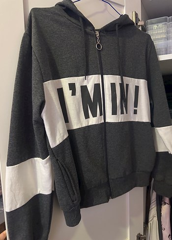 Gri Fermuarlı Kadın Sweatshirt