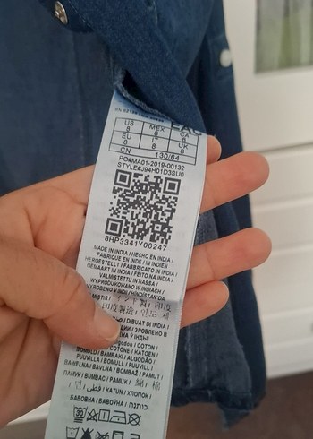 Düğmeli Mavi Denim KIZ çocuk Gömlek - Görsel 4