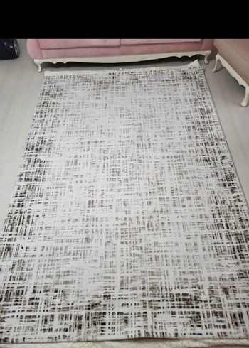 Bej ve Gri Soyut Desenli Modern Halı - Görsel 3