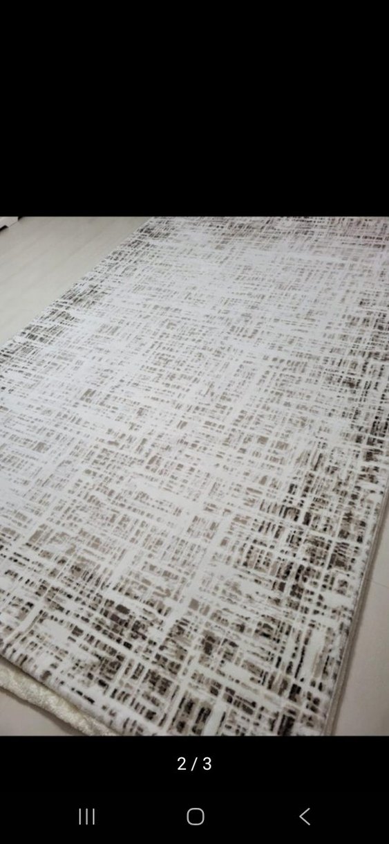 Bej ve Gri Soyut Desenli Modern Halı - Görsel 2