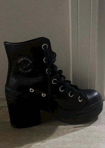 Converse Siyah Deri Bot Chuck 70 De Luxe Heel Leather