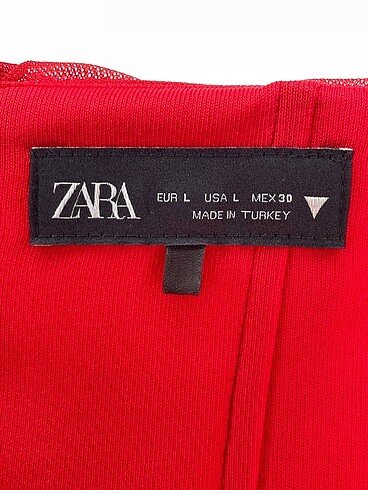 l Beden kırmızı Renk Zara Kısa Elbise %70 İndirimli.