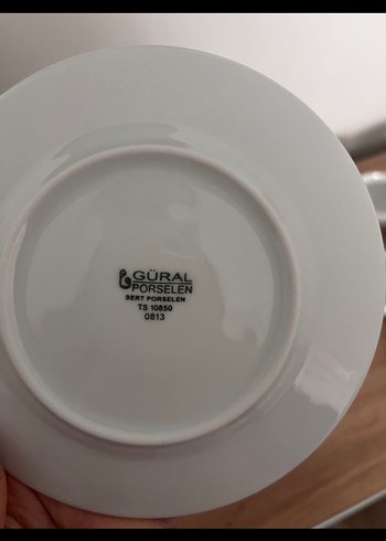 Beyaz Gri Desenli 6'lı Çay Fincan ve Tabak Seti - Görsel 3