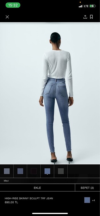 36 Beden Zara yüksel bel skinny jeans