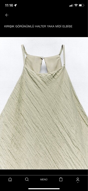 s Beden yeşil Renk Zara halter yaka elbise