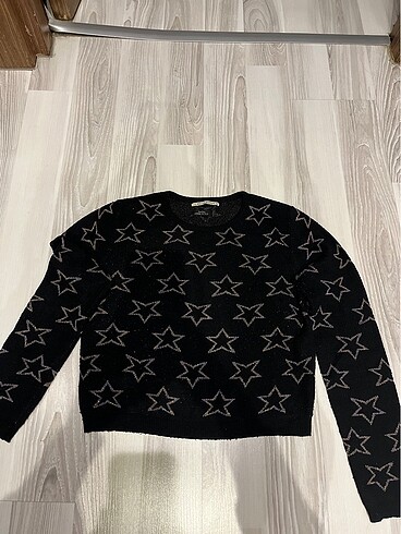 Bershka siyah uzun kollu crop