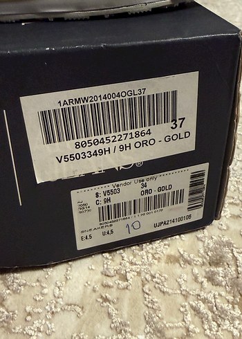 37 Beden altın Renk Armani Jeans Orijinal Gold Sneaker 37