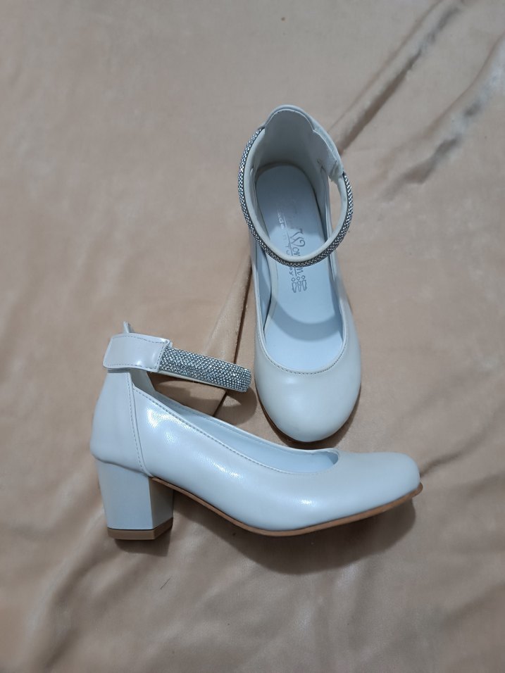 Kız Çocuk Beyaz taşlı topuklu ayakkabı - Görsel 2