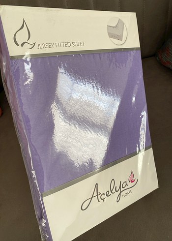 Mor Pastel Baskılı Penye Lastikli Çarşaf - Görsel 2