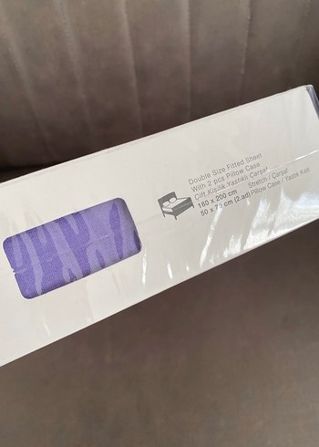 Mor Pastel Baskılı Penye Lastikli Çarşaf - Görsel 3