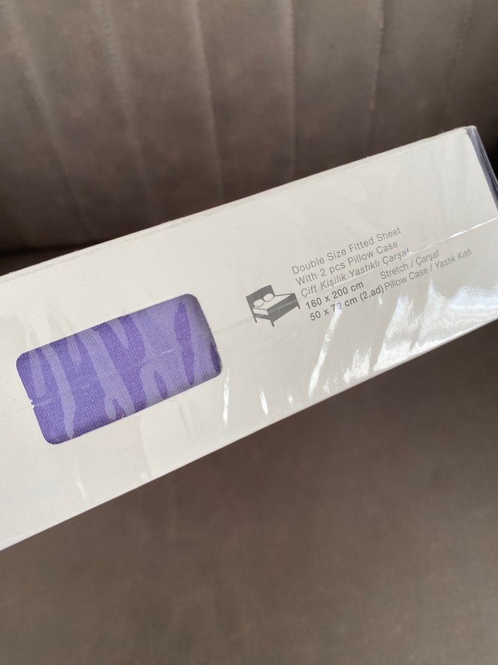 Mor Pastel Baskılı Penye Lastikli Çarşaf - Görsel 3