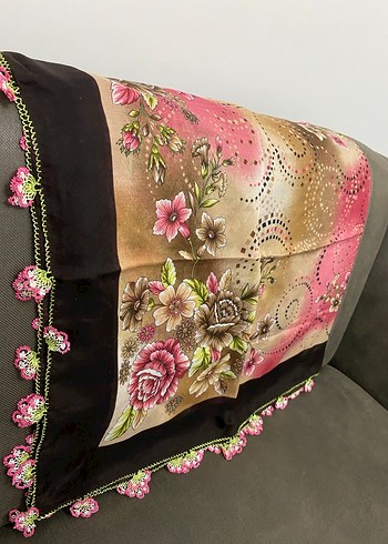 Çiçek Desenli iğne oyalı yazma - Görsel 3