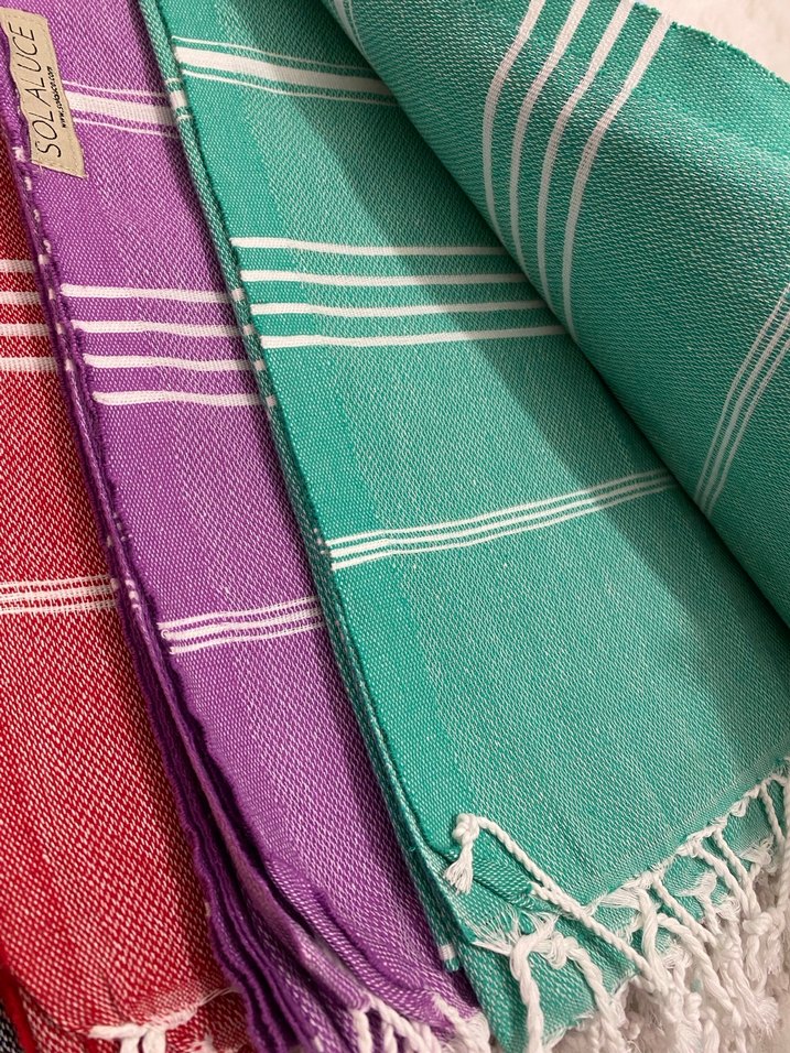 Çizgili Çok Renkli Bohem Peştamal Seti - Görsel 3