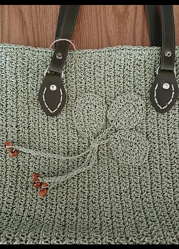 Kağıt ip örgü askılı çanta - Görsel 3