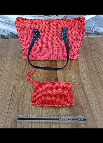 Kağıt ip örgü askılı çanta  - Görsel 2