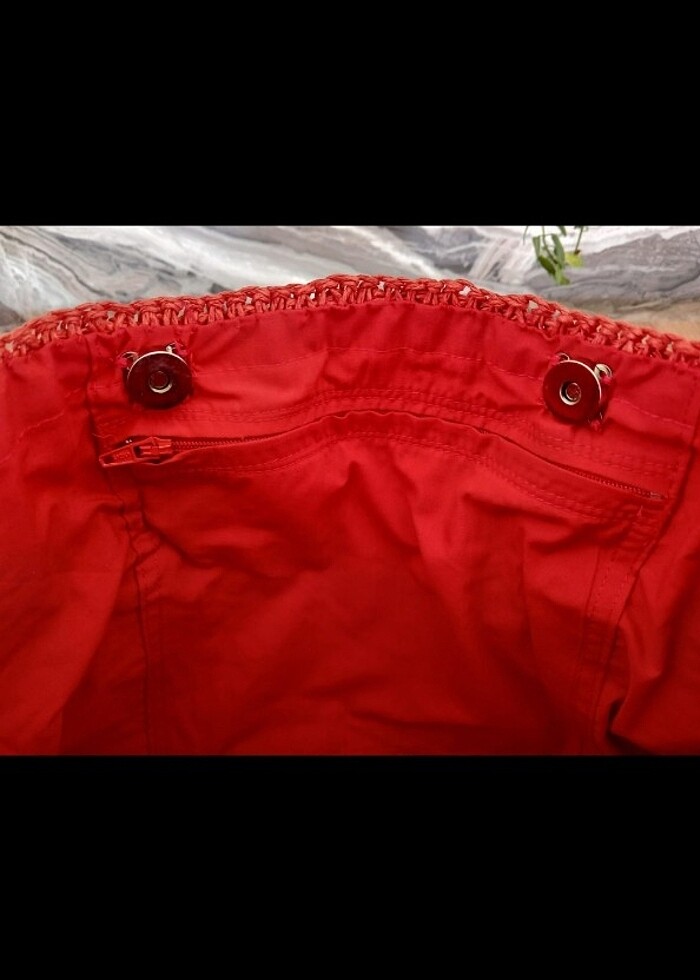 Kağıt ip örgü askılı çanta  - Görsel 5