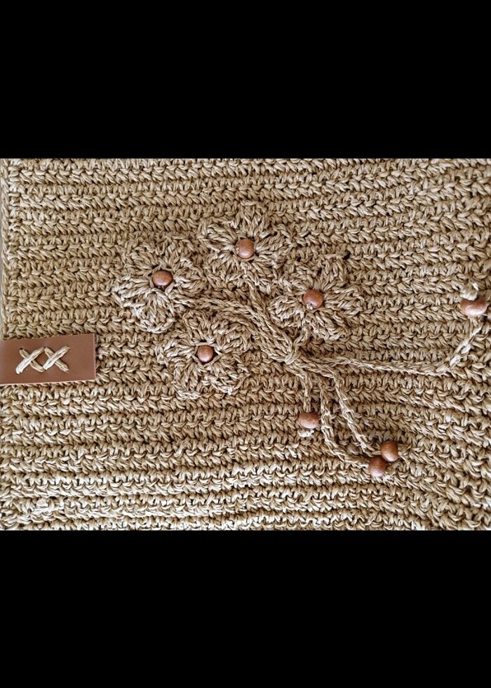 Kağıt ip örgü askılı çanta  - Görsel 2