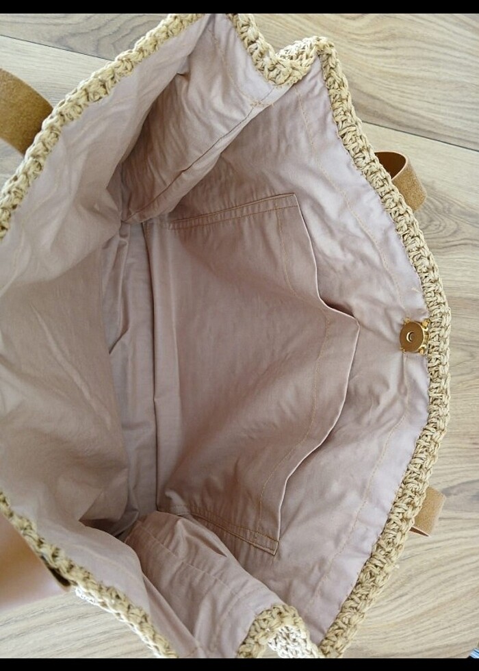 Kağıt ip örgü askılı çanta  - Görsel 3