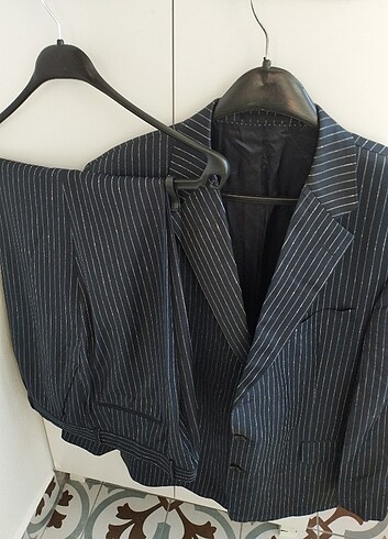 Ramsey 56 /drop 6 lacivert çizgili takım elbise - Görsel 3