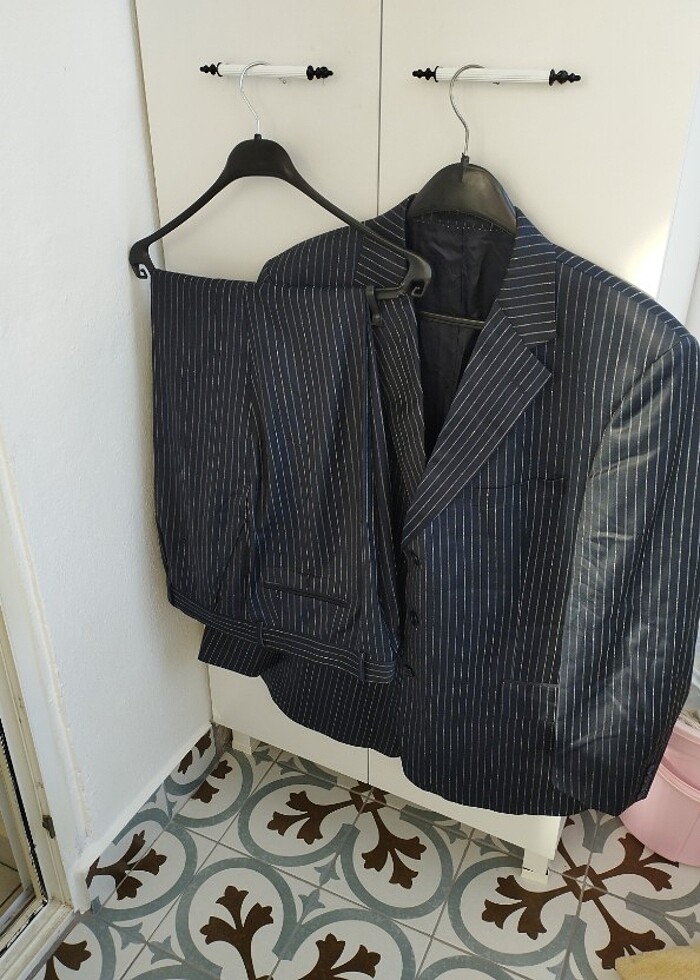 Ramsey 56 /drop 6 lacivert çizgili takım elbise - Görsel 2