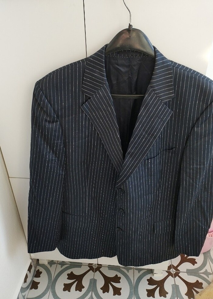 Ramsey 56 /drop 6 lacivert çizgili takım elbise - Görsel 4