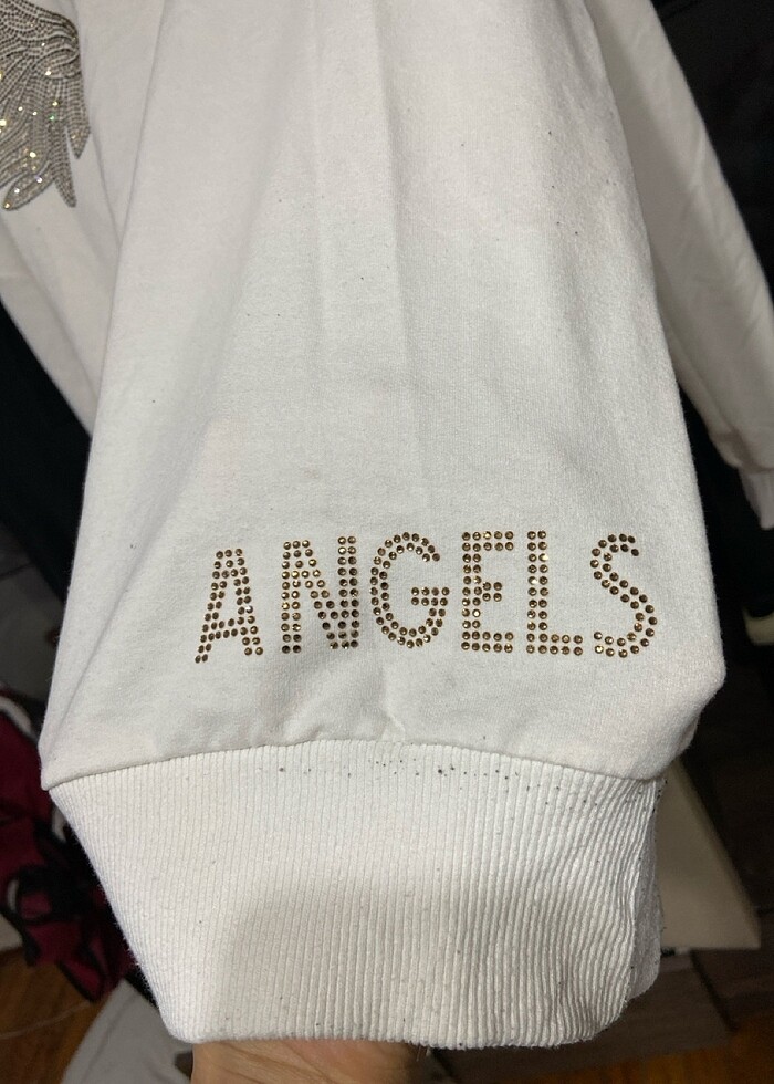 Taşlı beyaz sweat - Görsel 2