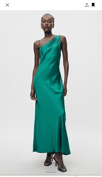Zara saten elbise