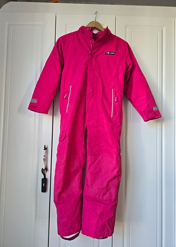 kız çocuk 9-10 yaş Fermuarlı Pembe Kayak Tulumu