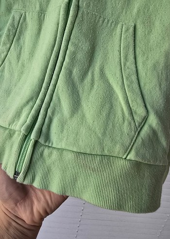 H&M Kızlar için fermuarlı yeşil sweatshirt