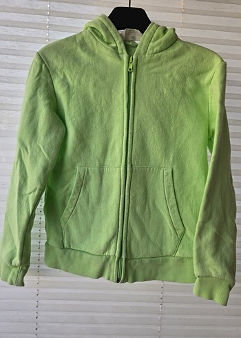 Kızlar için fermuarlı yeşil sweatshirt