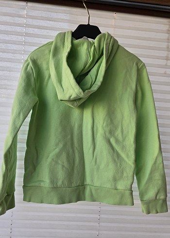 7 Yaş Beden yeşil Renk Kızlar için fermuarlı yeşil sweatshirt