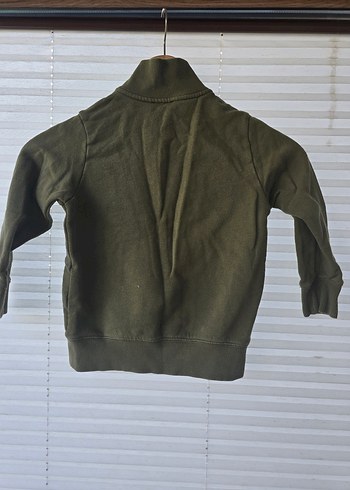4 Yaş Beden yeşil Renk Erkek Çocuk Fermuarlı Yeşil Sweatshirt