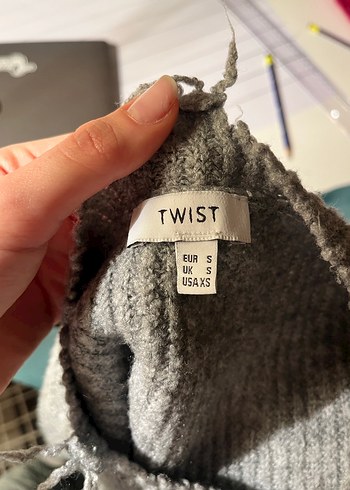 Gri Örgü Salaş Kadın Kazak - Görsel 2