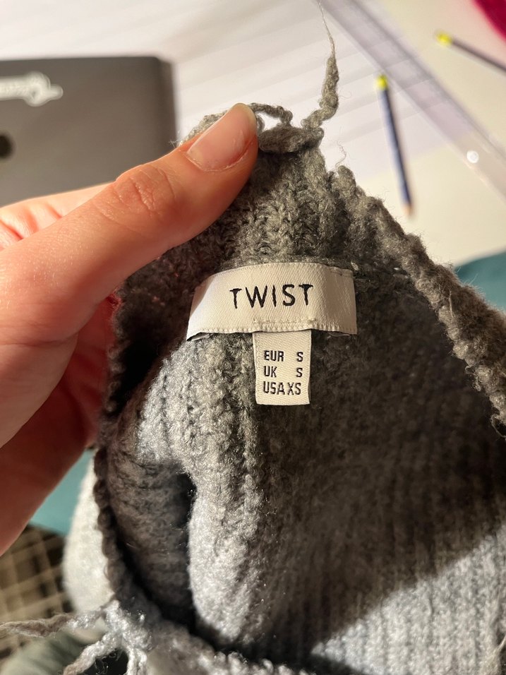 Gri Örgü Salaş Kadın Kazak - Görsel 2