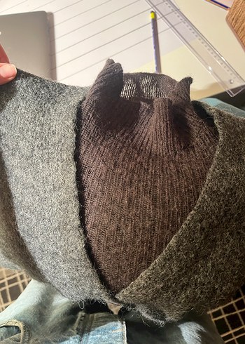 Gri Örgü Kadın Hırka ve kazak beraber - Görsel 4